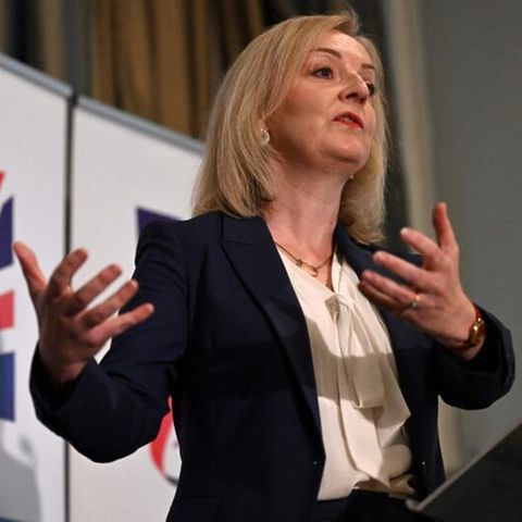 Alle wollten sie hören: Ex-Premier Liz Truss mit ihrem Slogan "Make Britain grow again"