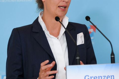 AfD-Chefin Alice Weidel spricht vor Beginn der Fraktionssitzung im Bundestag