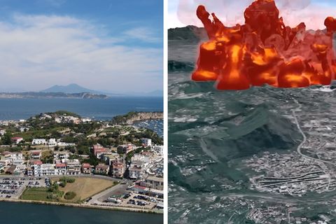 Mögliche Katastrophe: Erdbeben als Auslöser: Simulation zeigt verheerende Auswirkungen eines Vulkanausbruches am Golf von Neapel