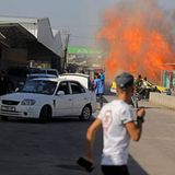 Menschen am Grenzübergang Erez zwischen Israel und Gaza