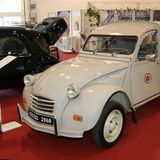 Eine Ente als grauer Lieferwagen