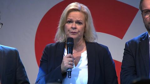 "Enttäuschendes Ergebnis": Nancy Faeser spricht über Wahlniederlage im Video