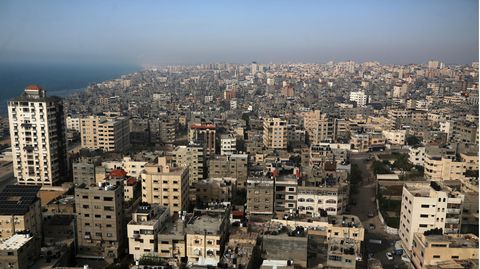 Blick über die Stadt Gaza. Israel wurde vom Gazastreifen aus angegriffen