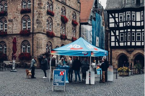 Pascal Schleich auf dem Marktplatz in Alsfeld, Hessen, am 07.10.2023