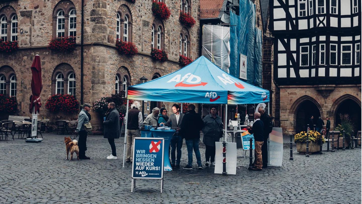 Pascal Schleich auf dem Marktplatz in Alsfeld, Hessen, am 07.10.2023