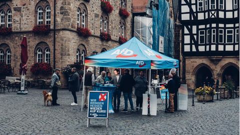 Pascal Schleich auf dem Marktplatz in Alsfeld, Hessen, am 07.10.2023