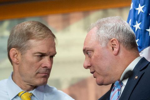 Zwei Republikaner, ein Ziel: Jim Jordan (links) und Steve Scalise wollen neuer Sprecher im US-Repräsentantenhaus werden