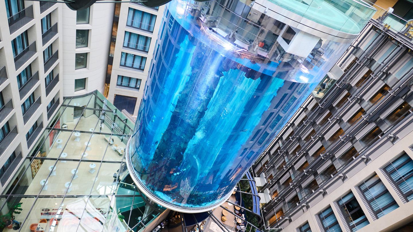 Der Berliner AquaDom vor dem Unglück