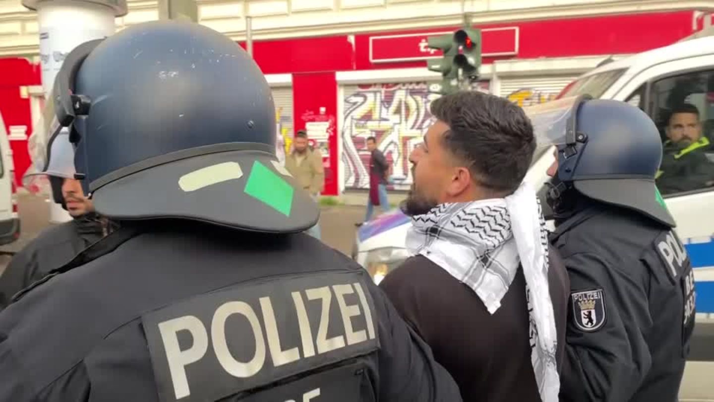 Video: Polizeieinsatz nach untersagten Pro-Palästina-Demos