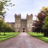 Windsor Castle zwischen Bäumen