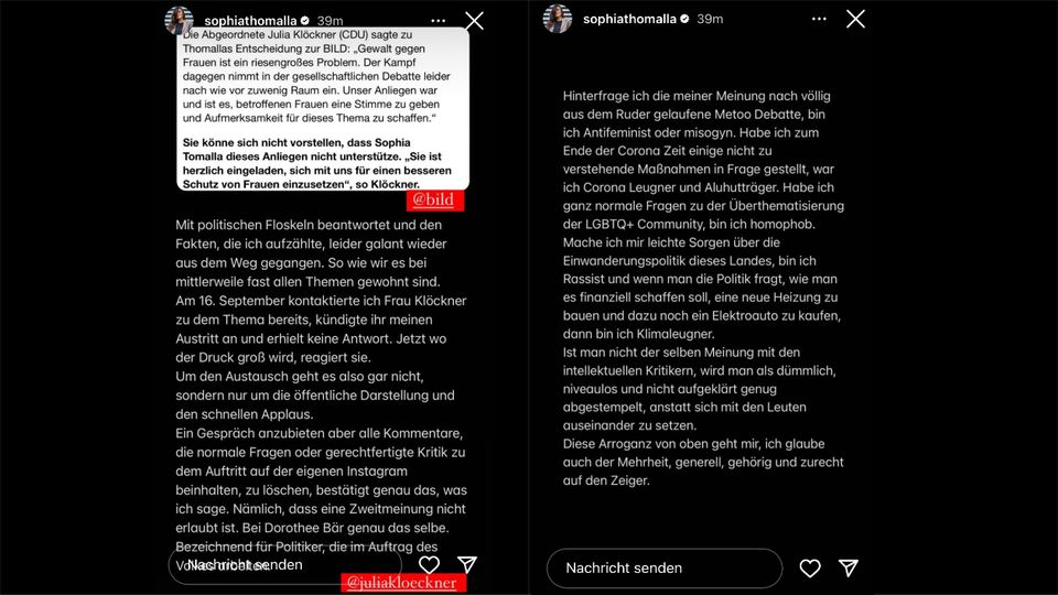 Die Instagram-Story von Sophia Thomalla Die Instagram-Story von Sophia Thomalla
