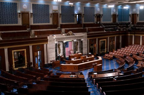 Das Repräsentantenhaus im US-Kapitol. Die Position des Sprechers ist seit über einer Woche vakant, das Land dadurch gelähmt.