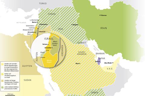 Karte von Israel und seinen Nachbarn