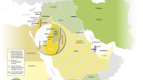 Karte von Israel und seinen Nachbarn