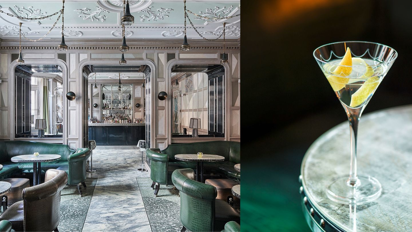 Platz 5: Connaught Bar in London  Konzentriert steht Ago Perrone hinter der Theke und rührt in einem großen gläsernen Becher. Dann macht er das, wofür so viele Menschen aus aller Welt gerade in die "Connaught Bar" nach London pilgern: Perrone hält den Becher weit über seinen Kopf und lässt von dort aus in langsamem Rinnsal den Inhalt in ein bereitstehendes Martini-Glas fließen. Hier tropft und kleckert nichts.  Ago Perrone hat durch diese Aufführung und Zubereitung den Martini als Drink wieder cool gemacht. Dank ihm und seinem Team wird die Ausschänke des feinen Hotels "Connaught" im noch feineren Stadtteil Mayfair immer wieder unter die 50 besten Bars der Welt gewählt.  Besondere Drinks: Ganz oben auf der Liste steht der Dry Martini, bei dem der hauseigene Likör in einem speziell angefertigten Rührglas verrührt und mit einer von Perrone selbst entworfenen Auswahl an hausgemachten Bitters abgeschmeckt wird. Wer's moderner mag: Der Icebreaker (Rum, Pisco, Sherry, Erdnussbutter, fermentierte Banane, Verjus und Bitter) ist einer der herausragenden Drinks auf der Liste.