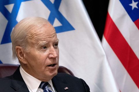 Joe Biden, Präsident der USA, spricht in Israel