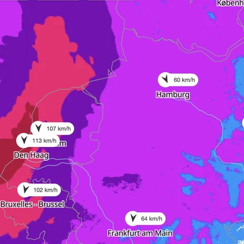 DWD Warnung vor Sturmböen karte