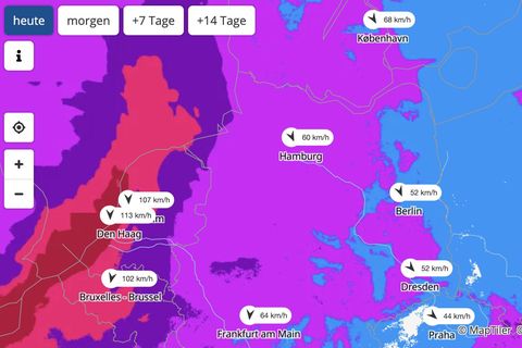 DWD Warnung vor Sturmböen karte