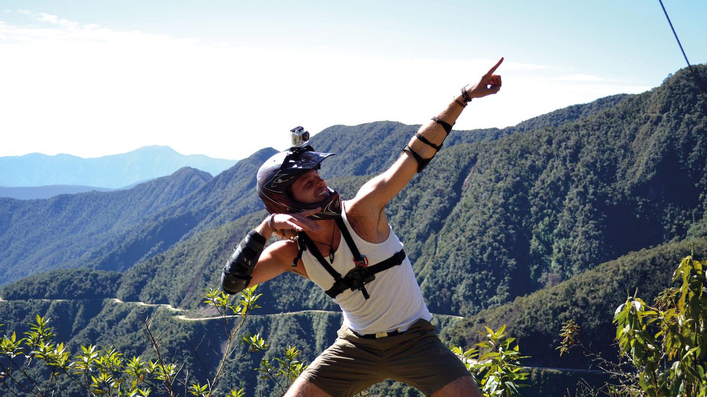 60 Kilometer mit dem Downhill-Bike durch die Berglandschaft in Bolivien – daran erinnert sich Martin, wenn er an die Death Road bei La Paz denkt