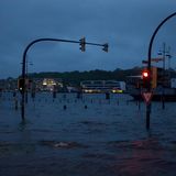 Der Flensburger Hafen war zeitweise vollkommen unpassierbar.