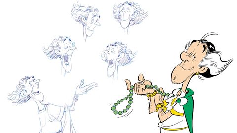 Entwürfe des "Asterix"-Zeichners Didier Conrad für die neue Figur Visusversus