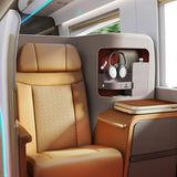 In der Business Class wartet dieser Sessel auf die Passagiere. Die Plätze sind deutlich teurer als die erste und zweite Klasse, aber dennoch meist ausverkauft.