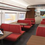 Die Lounge im Speisewagen. In der Business Class wird ein Essen in die eigene Kabine gebracht.