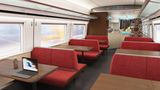 Die Lounge im Speisewagen. In der Business Class wird ein Essen in die eigene Kabine gebracht.