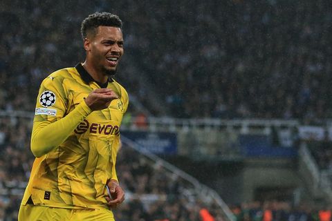 Dortmunds Felix Nmecha jubelt nach seinem Tor zum 0:1 in der Champions League