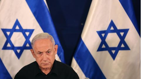 Israels Premierminister Benjamin Netanjahu bei einer Pressekonferenz am vergangenen Samstag