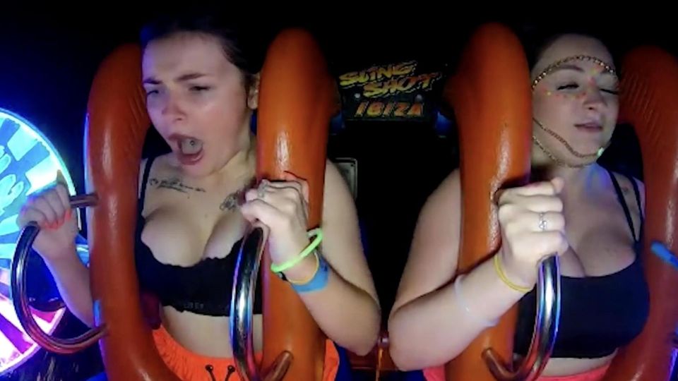 "Sling-Shot"-Video: Adrenalin pur: Schwestern fallen auf Karussell in Ohnmacht