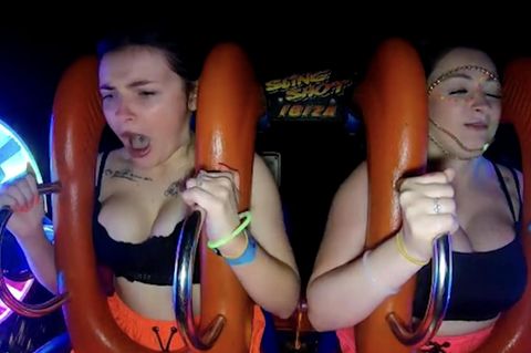 "Sling-Shot"-Video: Adrenalin pur: Schwestern fallen auf Karussell in Ohnmacht