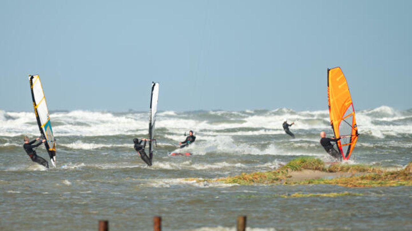 Kitesurfer vor St. Peter-Ording