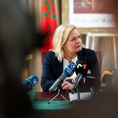 Bundesinnenministerin Nancy Faeser (SPD) in Rabat, Marokko