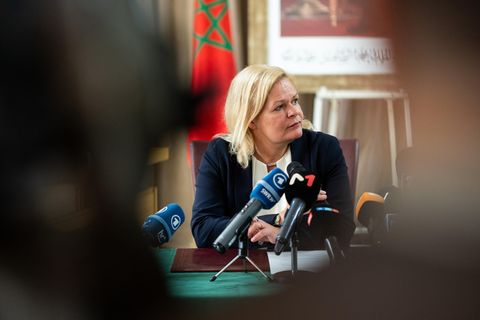 Bundesinnenministerin Nancy Faeser (SPD) in Rabat, Marokko