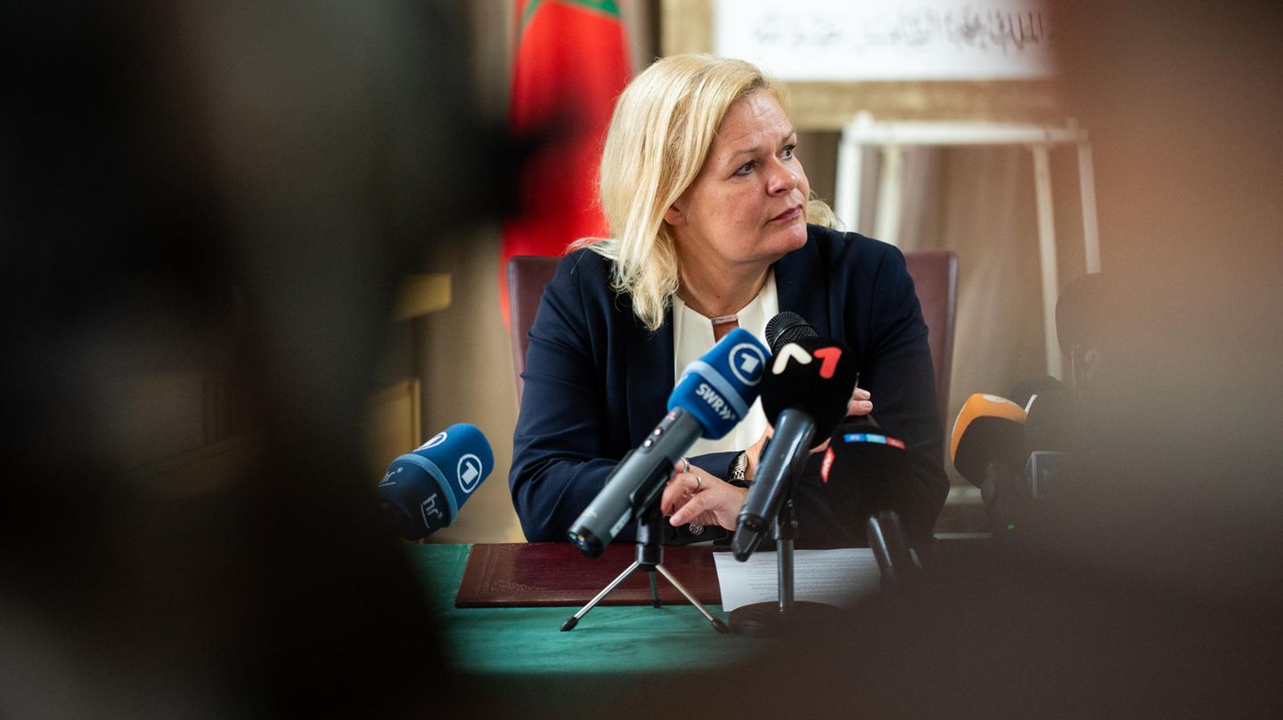 Bundesinnenministerin Nancy Faeser (SPD) in Rabat, Marokko