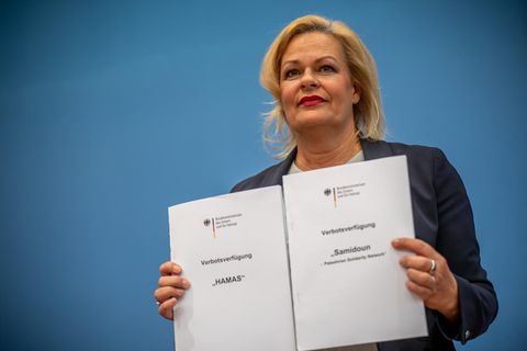 Bundesinnenministerin Nancy Faeser trat am Donnerstag in Berlin auf