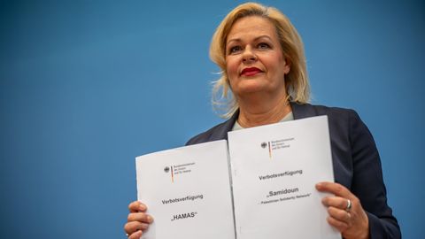 Bundesinnenministerin Nancy Faeser trat am Donnerstag in Berlin auf