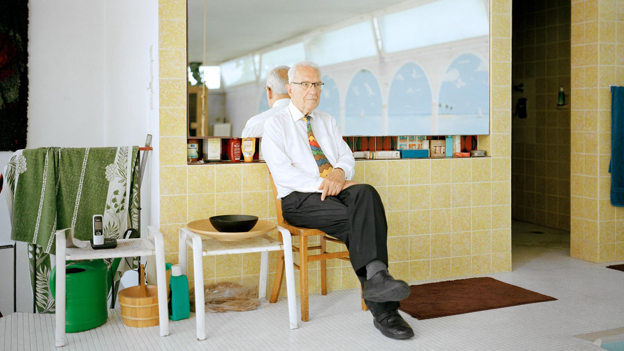 Max Aicher im Poolhaus
