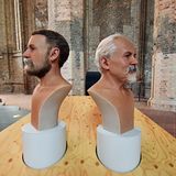 Pioniere, Ingenieure, Fabrikanten und Sozialreformer: Die Brüder Otto (links) und Gustav Lilienthal sind als Büsten im einstigen Altarbereich präsent.