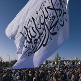 Eine Flagge der Taliban.