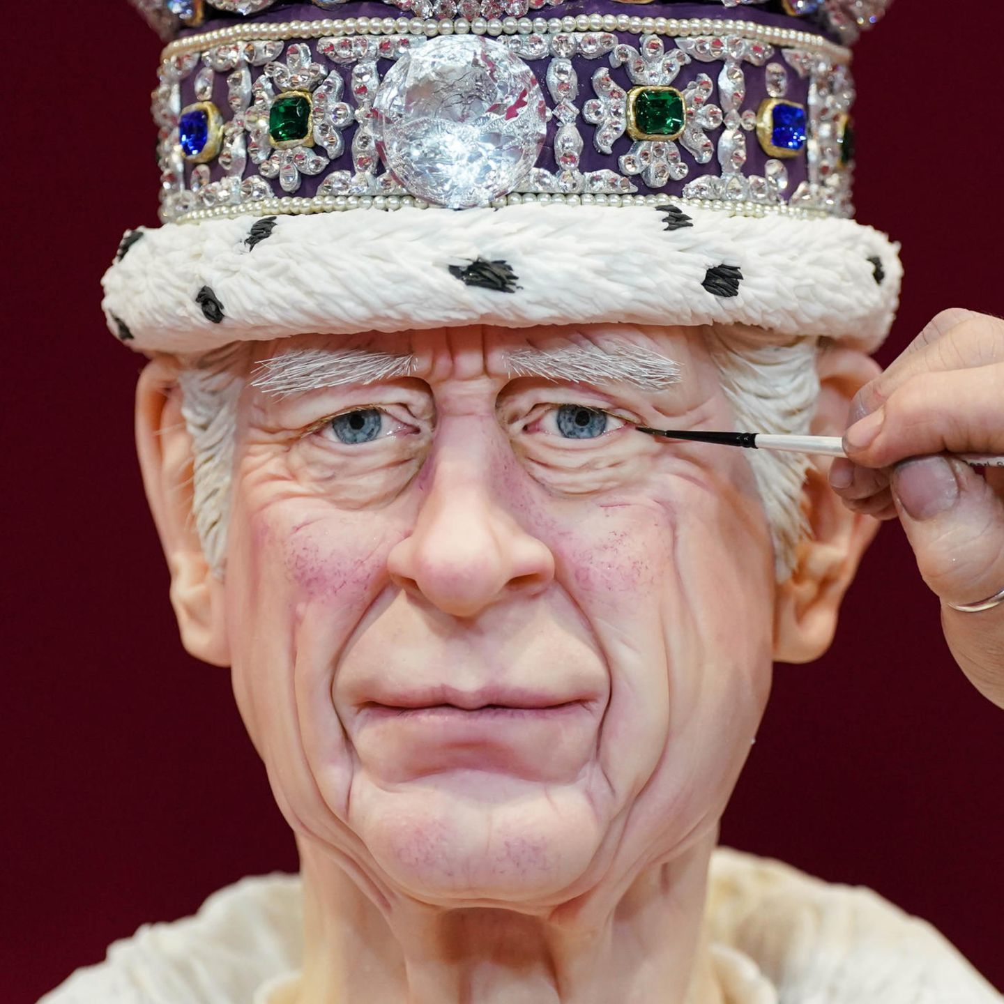 King Charles III Krönung Glitter Cake Topper Long Live Royal Party