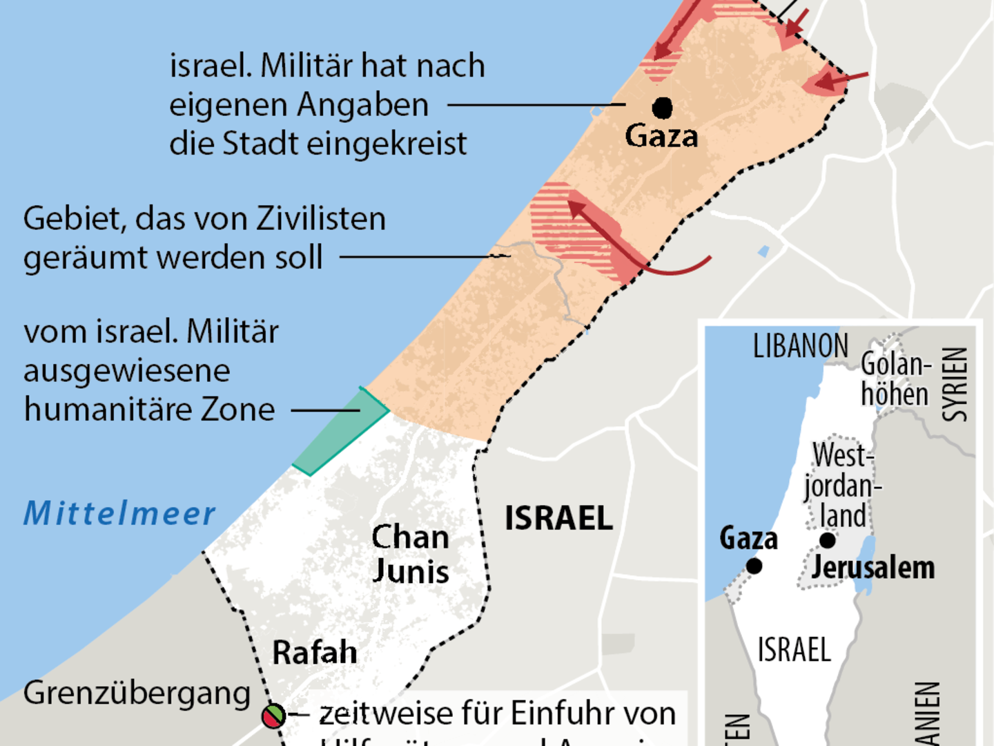 Israel-News: Israel teilt Gazastreifen laut Armee in zwei Hälften