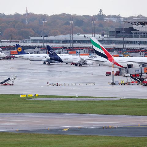 Das Vorfeld des gesperrten Hamburger Flughafens