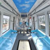 Zwischen Bänken sind gläserne Böden eingelassen