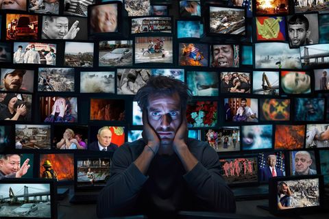 KI-Collage mit Newsfotos KI-Montage Nachrichten