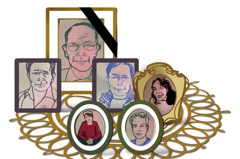 Herzinfarkt: Die Diagnose-Illustration mit Familien-Bildern