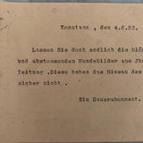 Leserbrief eines Dauerabonnenten