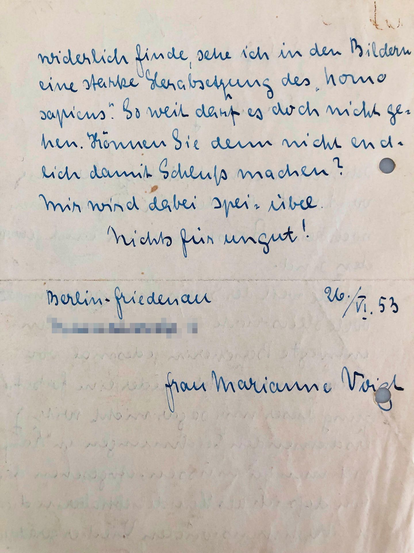 Leserbrief von Marianne Voit