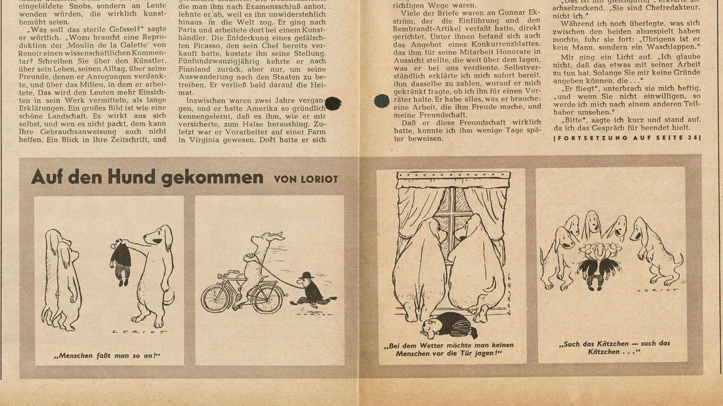 Zeichnungen von Loriot in einer Ausgabe des stern von 1953